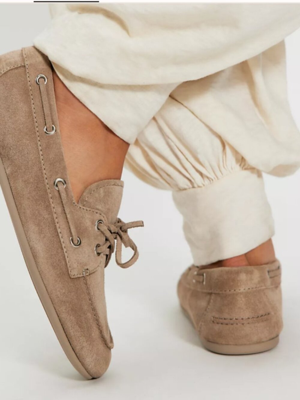 Size 10 - JEFFREY CAMPBELL Women's Taupe Suede Yachting Day Boat Shoes - Picture 3 of 12